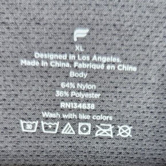 Fabletics Shirt Mens XL Black Performance Short Sleeve Activewear Running Gym - Picture 3 of 5